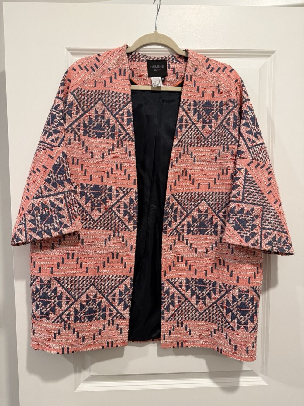 Helene Berman Of London Kimono Style Cotton Jacket Size M Boho Hippie